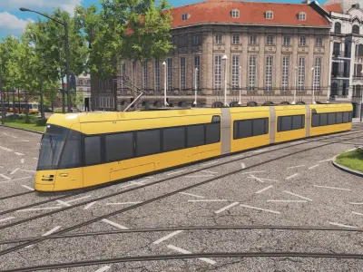 Leipzig XL Tram - Generic Low-poly 3D model