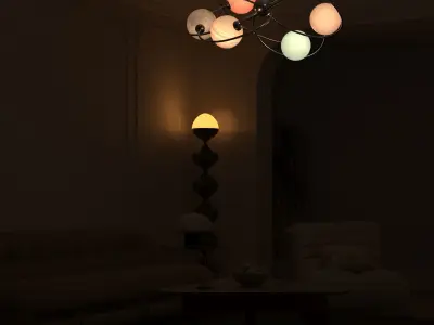 Planet chandelier 3D model