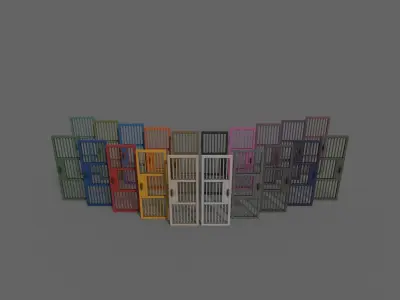 PBR Metal Door Gate A Low-poly 3D model