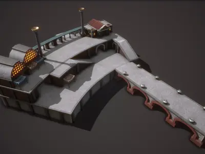 Ancient Port Low-poly 3D model