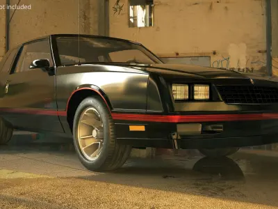  Chevrolet Monte Carlo SS Classic Coupe Black Rigged for Maya 