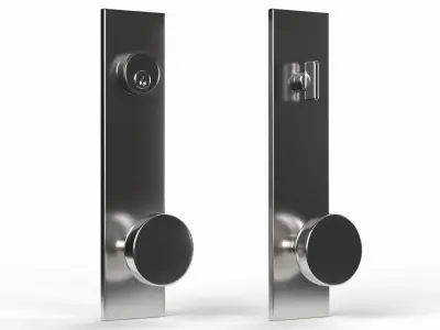 Tumalo Nickel Knob Exterior Door Hardware 3D model