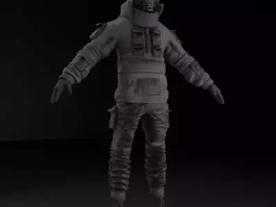 Cyber Tech Wear Character - Futuristic Cyberpunk 3D Model Low-poly 3D model