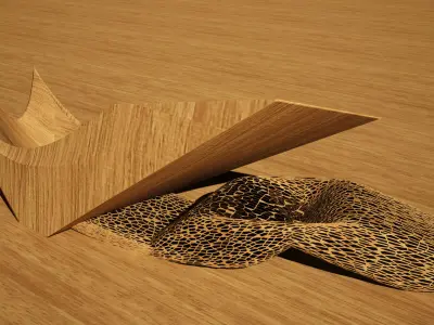 organic model wooden sculpture 3D model