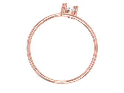 Solitaire Women Spiral Round Stone Band Ring 3D print model purchase