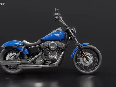  Harley-Davidson Street Bob 2017 Motorcycle 3D Model 