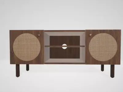 Ophelia 2 Door 2 Shelf Media Stand Low-poly 3D model