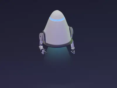 Assistant Robot Low-poly 3D model