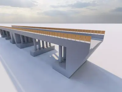 Structural engineering of Metal bridge structure 3D model