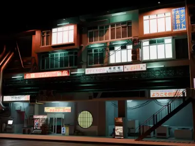 Cyberpunk Style Slum Apartment Low-poly 3D model