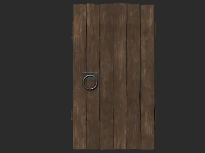 Wood Door Low-poly 3D model