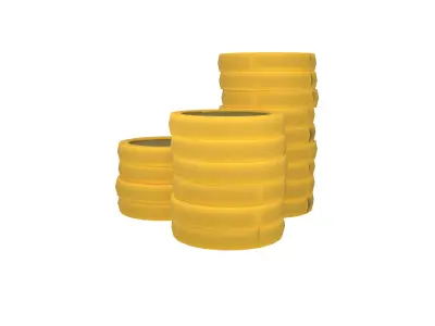 Pile of gold Coins v2 002 Low-poly 3D model