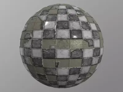 Broken Tiles - Black and White 3D model