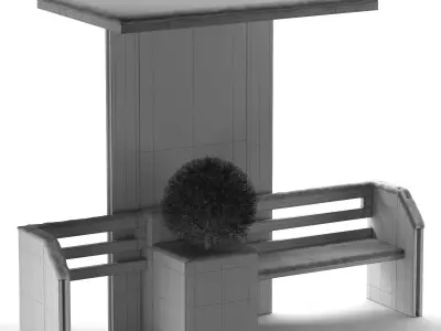 Snowy Dual Access Bench 3D model