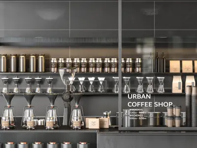 urban coffee shop 3D model