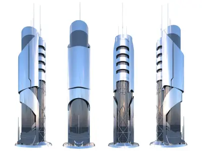 Scifi Building Futuristic Building 3D model 3D model