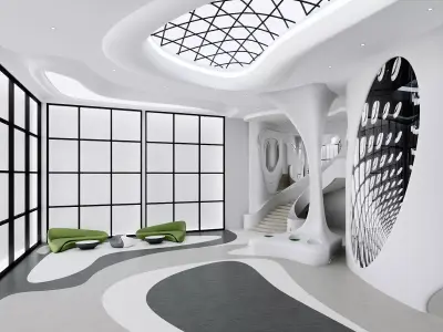 Futuristic Organic Interior Space 3D model