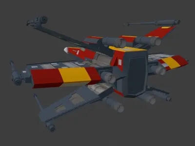 Xi-Wing Low-poly 3D model