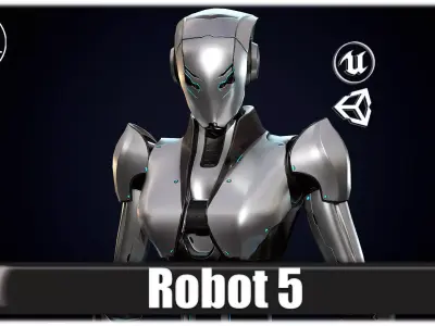 Robot 5 Low-poly 3D model purchase
