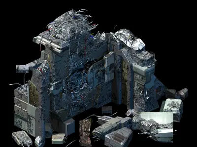 Space - Damaged Wall 04 3D model