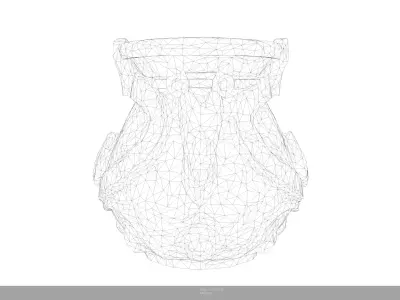 Stylized Mystic Rune Vessel Game Ready - AI Low-poly 3D model