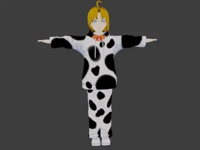 SciFi 3d anime kawaii girl character c31 Low-poly 3D model