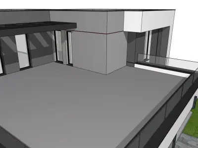 Modern Villa 3D Model with Panoramic Windows 3D model