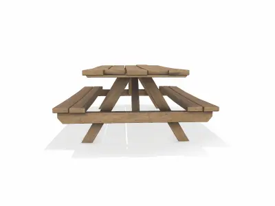  Picnic Table Low-poly PBR 