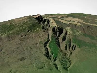 Mountain landscape Volcano Hallasan South Korea 3D model