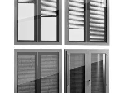 Windows with built-in blinds Finstral  3D model