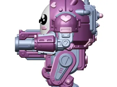 UWU Strike Force Lover Cute Mech Tabletop Wargame Miniature STL 3D print model