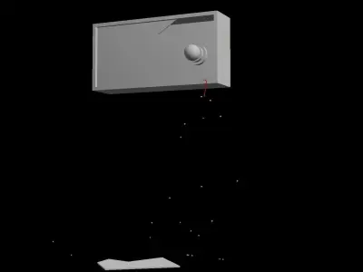 Broken Exit Sign Low-poly 3D model