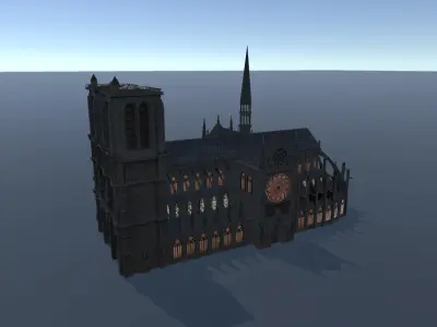Notre Dame Low-poly 3D model
