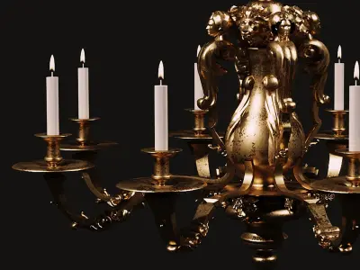 Neoclassical Chandelier 3D model