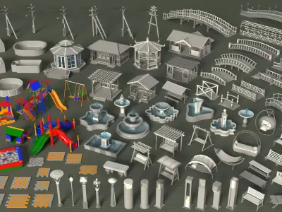 Environment Props - Collection 2 - 101 pieces  3D model