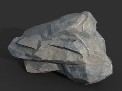 Low poly Gray Rock Formation 190421 Low-poly 3D model