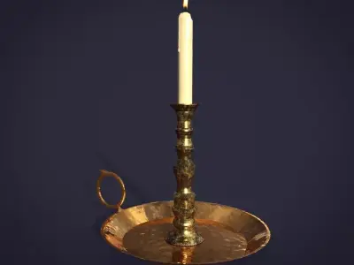 Candle Holder Low-poly 3D model 6