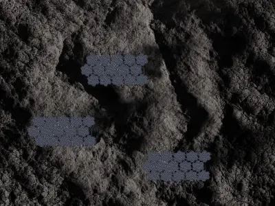 Moon surface with hexagonal solar cells v1 3D model