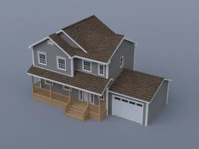 Low Poly house 20 Low-poly 3D model