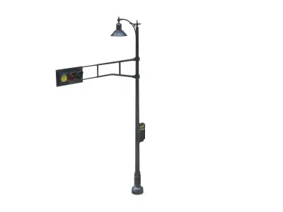 Street Light With Traffic Light 01 Low-poly 3D model