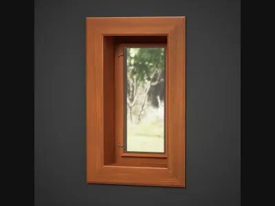 Small Wood Window 3D model
