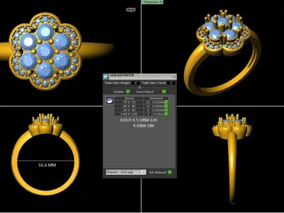 Flower Ultra light wt minimalist Women Ring  3D print model