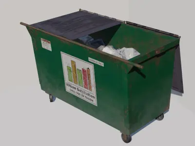 American Alley Dumpster Set Low-poly 3D model