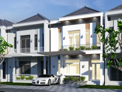 House Facades 3D model