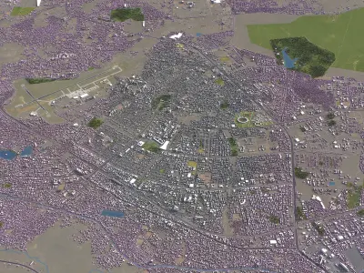 Bhubaneswar - City 3D Model Low-poly 3D model