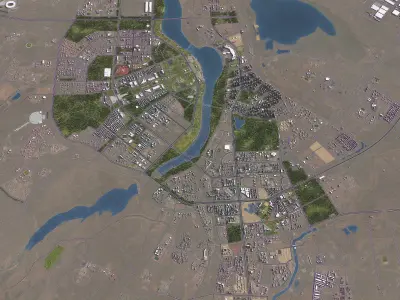 Ordos - 3D City Model Low-poly 3D model