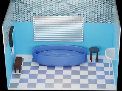 simple bathroom  3D model