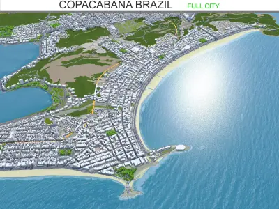 Copacabana Brazil Low-poly 3D model