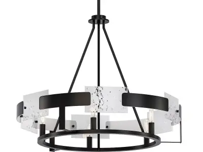 Stratum light chandelier with frosted glass 3D model