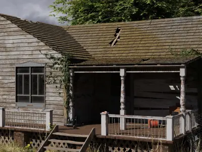 Abandoned House Low-poly 3D model